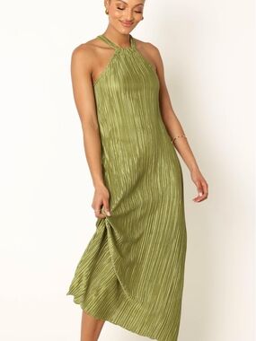 Olive Green Halter Maxi Dress